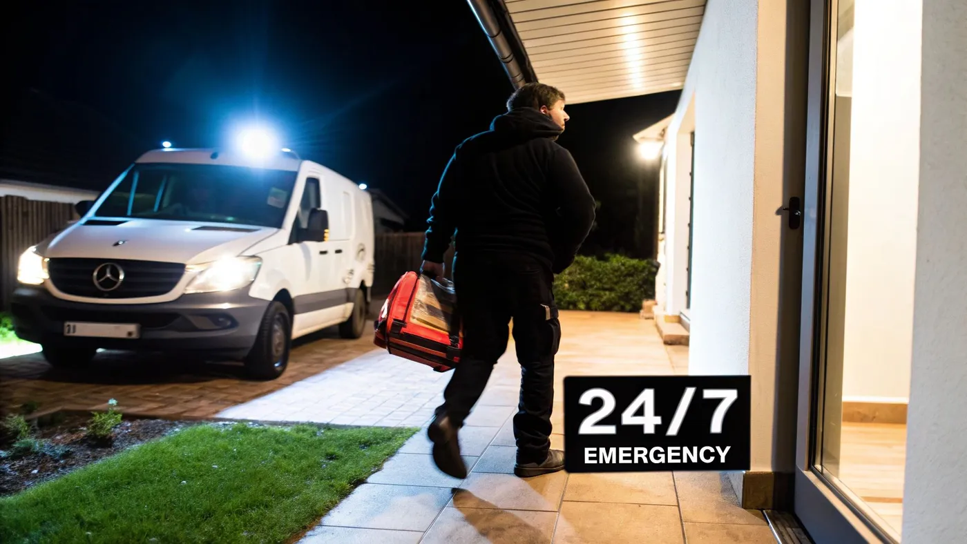 Engineer dispatched to an emergency boiler call-out after dark